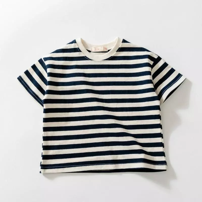 U & I - Korean Children Fashion - #designkidswear - Tok Tok Stripes Short Sleeves Tee