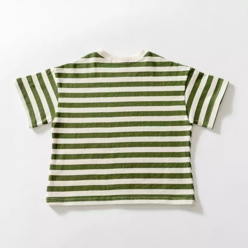 U & I - Korean Children Fashion - #fashionkids - Tok Tok Stripes Short Sleeves Tee - 3
