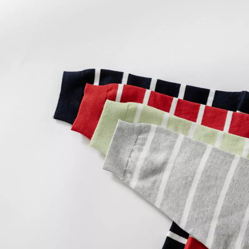 U & I - Korean Children Fashion - #littlefashionista - Stripes Collar Knit Tee - 5