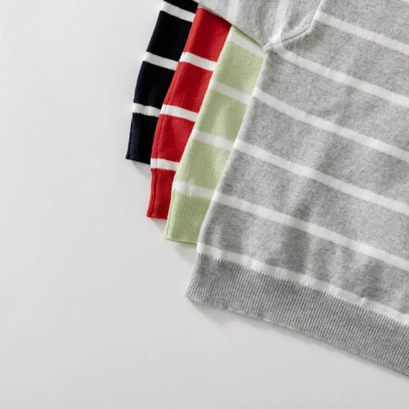 U & I - Korean Children Fashion - #magicofchildhood - Stripes Collar Knit Tee - 6