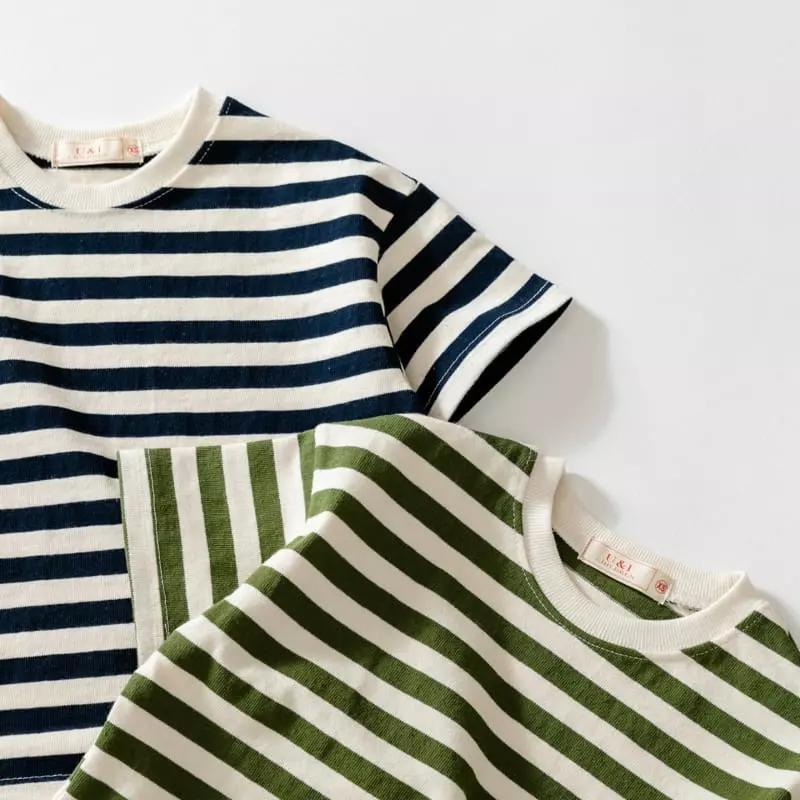 U & I - Korean Children Fashion - #minifashionista - Tok Tok Stripes Short Sleeves Tee - 10