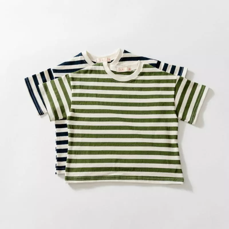 U & I - Korean Children Fashion - #prettylittlegirls - Tok Tok Stripes Short Sleeves Tee - 11