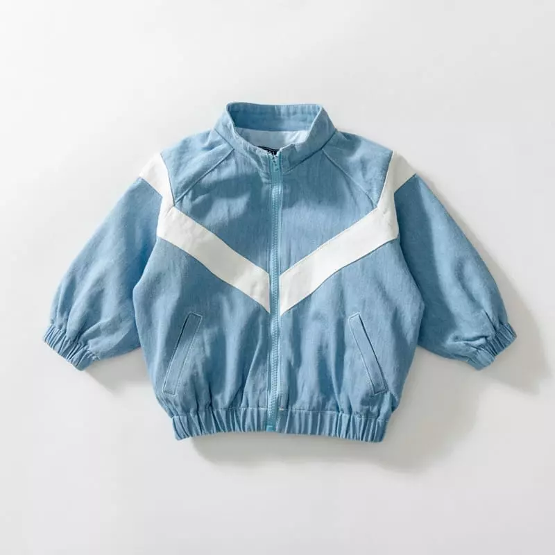 U & I - Korean Children Fashion - #prettylittlegirls - V Deniom Baseball Jumper