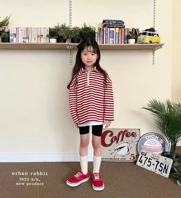 Urban Rabbit - Korean Children Fashion - #Kfashion4kids - Zip-up Stripes Tee - 6