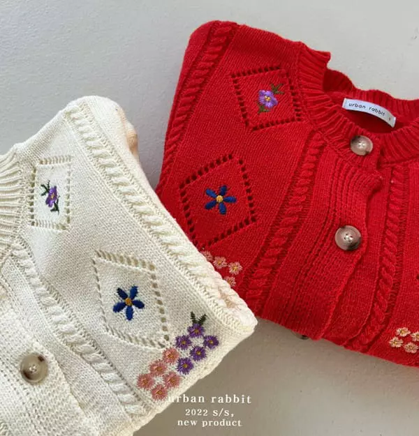 Urban Rabbit - Korean Children Fashion - #designkidswear - Flower Embroidery Knit - 8