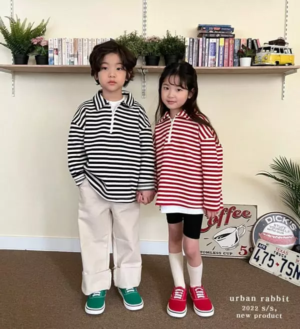 Urban Rabbit - Korean Children Fashion - #fashionkids - Zip-up Stripes Tee - 2