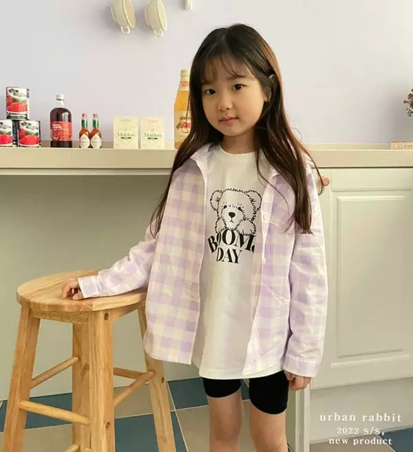Urban Rabbit - Korean Children Fashion - #kidsshorts - Square Shirt - 6