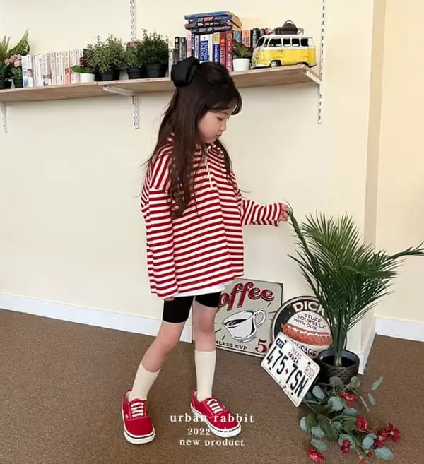 Urban Rabbit - Korean Children Fashion - #kidzfashiontrend - Zip-up Stripes Tee - 5