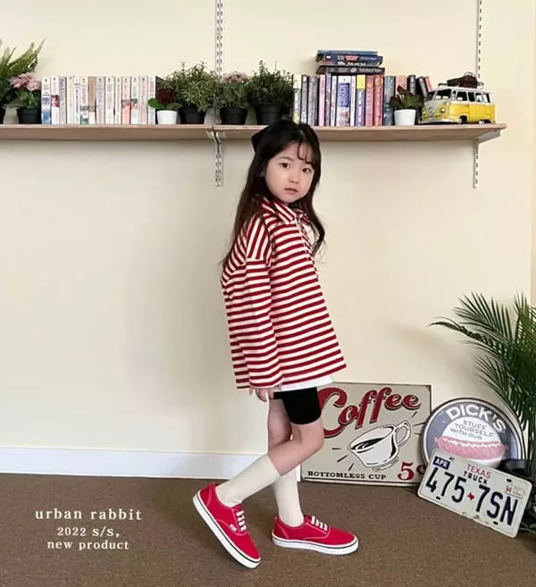 Urban Rabbit - Korean Children Fashion - #littlefashionista - Zip-up Stripes Tee - 7