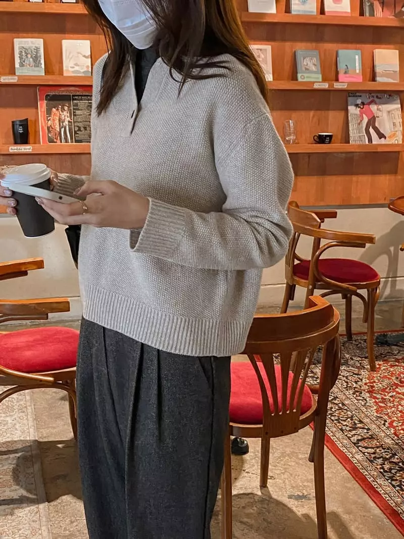 Vineyard - Korean Women Fashion - #shopsmall - Cashmere Waffle Knit Tee