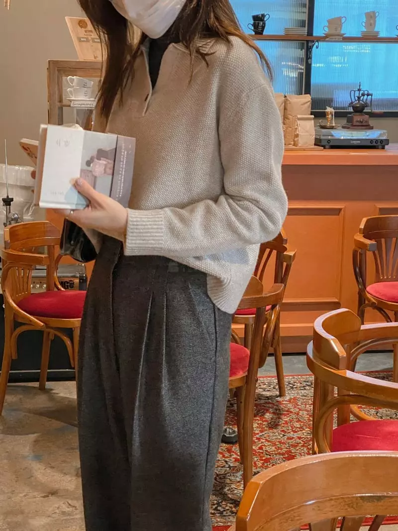 Vineyard - Korean Women Fashion - #thelittlethings - Cashmere Waffle Knit Tee - 3