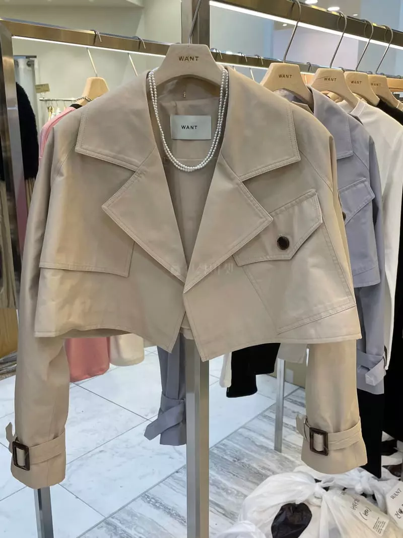 Want - Korean Women Fashion - #momslook - Sugar Short Trench Jacket - 2