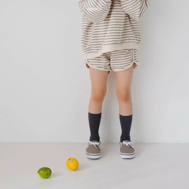 Weekly - Korean Children Fashion - #fashionkids - Smile Stripes Top Bottom Set - 8