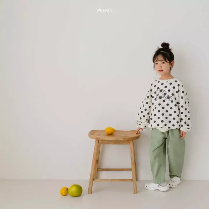 Weekly - Korean Children Fashion - #kidsshorts - Dot Sweatshirt - 10