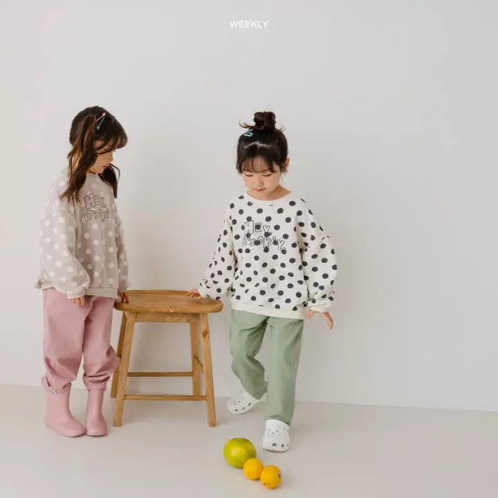 Weekly - Korean Children Fashion - #minifashionista - Dot Sweatshirt - 2