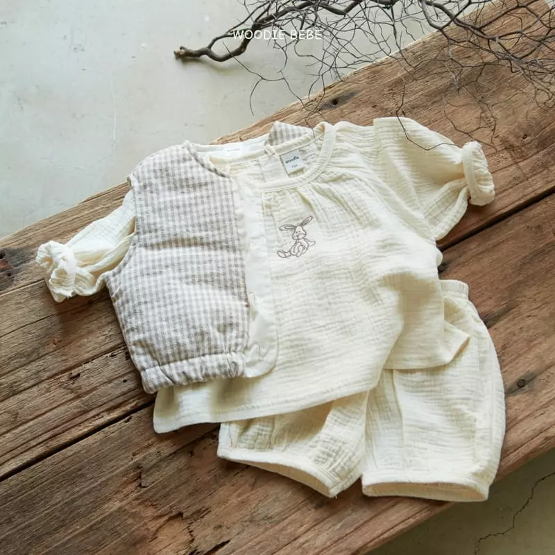 Woodie - Korean Baby Fashion - #babyboutique - Check Vest - 4