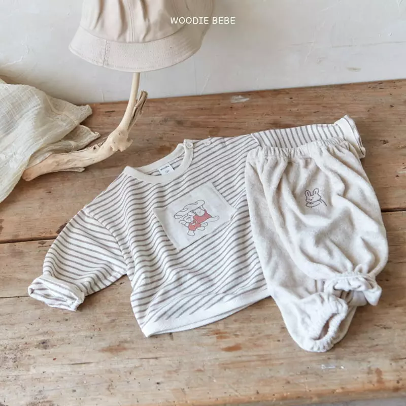 Woodie - Korean Baby Fashion - #onlinebabyboutique - Terry Pants - 8
