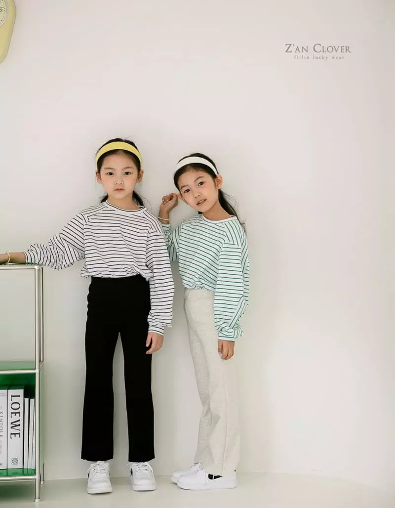 Zan Clover - Korean Children Fashion - #childofig - Shoulder Stripes Tee - 8