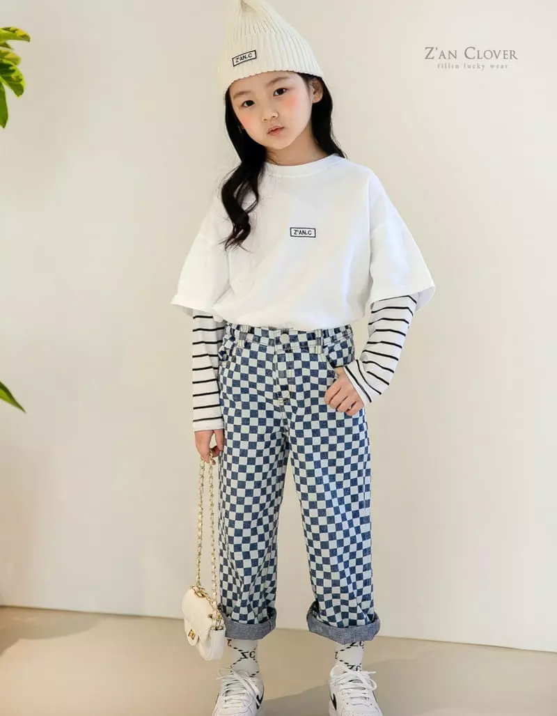 Zan Clover - Korean Children Fashion - #childrensboutique - Checker Jeans - 8