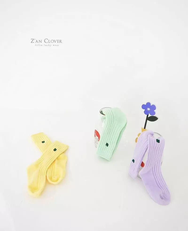 Zan Clover - Korean Children Fashion - #childrensboutique - Ice Clover Socks 
