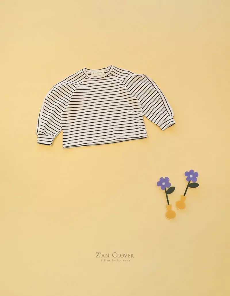 Zan Clover - Korean Children Fashion - #childrensboutique - Shoulder Stripes Tee - 9