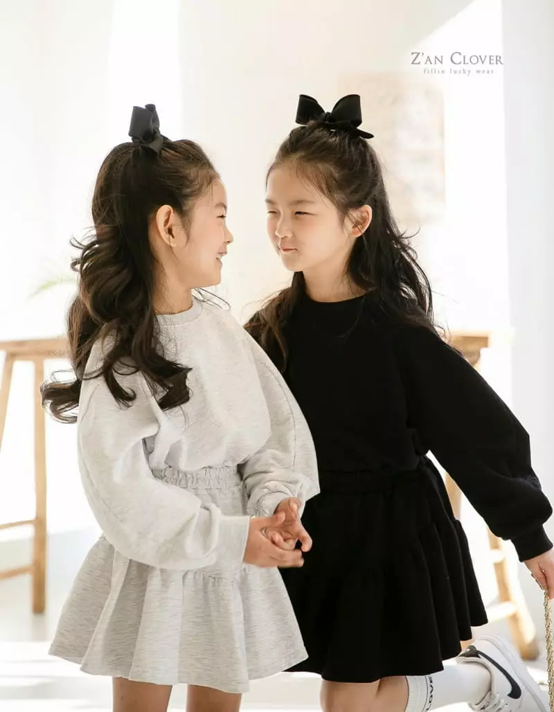 Zan Clover - Korean Children Fashion - #designkidswear - Volume Skirt Top Set - 12