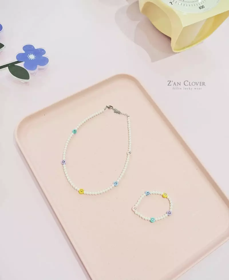 Zan Clover - Korean Children Fashion - #designkidswear - Pearl Necklace Bracelet Set - 6