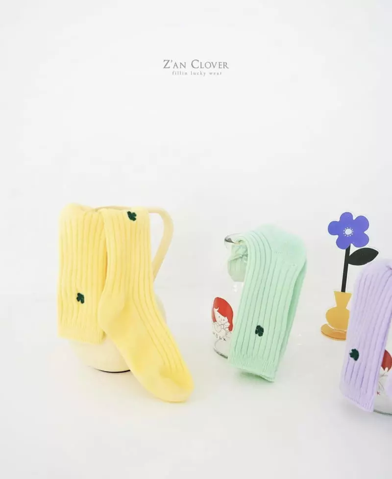 Zan Clover - Korean Children Fashion - #designkidswear - Ice Clover Socks  - 2
