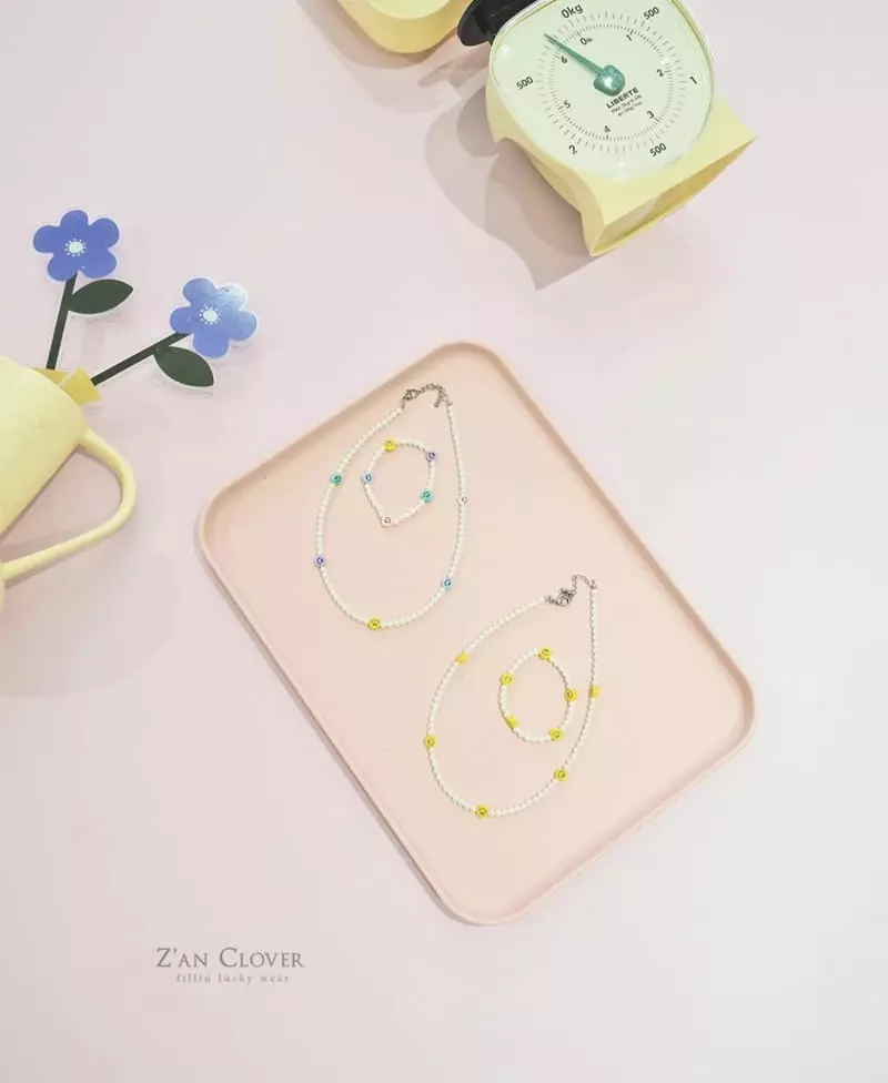 Zan Clover - Korean Children Fashion - #discoveringself - Pearl Necklace Bracelet Set - 7