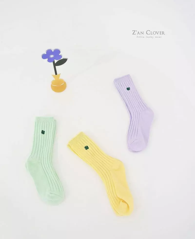 Zan Clover - Korean Children Fashion - #discoveringself - Ice Clover Socks  - 4