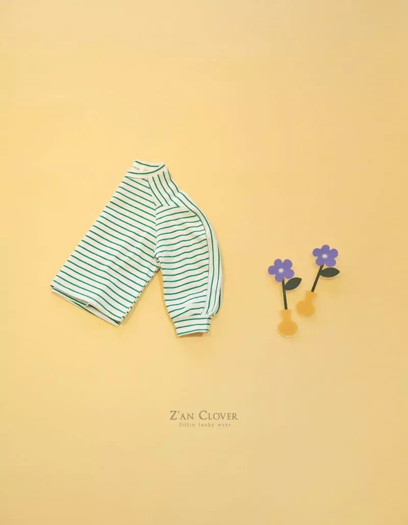 Zan Clover - Korean Children Fashion - #fashionkids - Shoulder Stripes Tee - 12