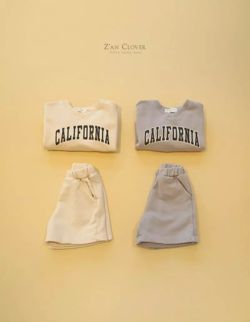 Zan Clover - Korean Children Fashion - #kidsstore - California Top Bottom  Set 