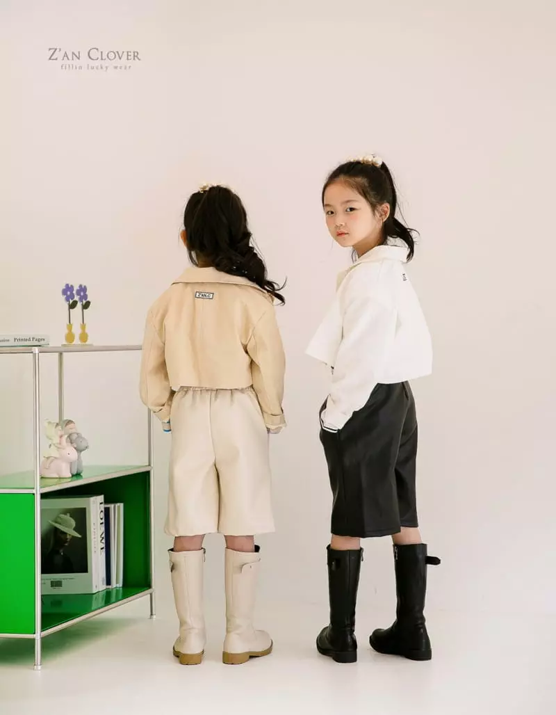 Zan Clover - Korean Children Fashion - #kidsstore - Leather Shorts - 7