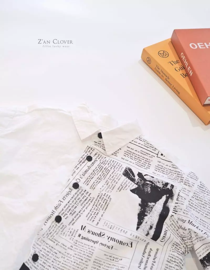 Zan Clover - Korean Children Fashion - #kidsshorts - Magazine Shirt - 4