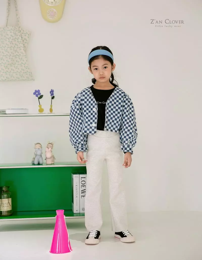 Zan Clover - Korean Children Fashion - #kidzfashiontrend - Checker Denim Jacket - 7