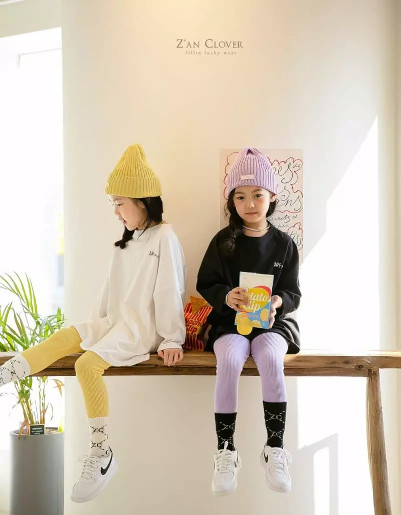 Zan Clover - Korean Children Fashion - #kidsstore - ZC Rib Leggings - 4