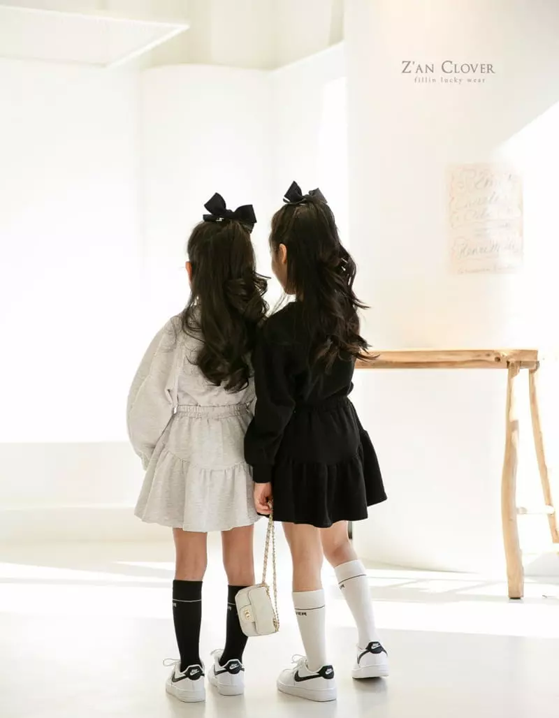 Zan Clover - Korean Children Fashion - #littlefashionista - Volume Skirt Top Set - 3