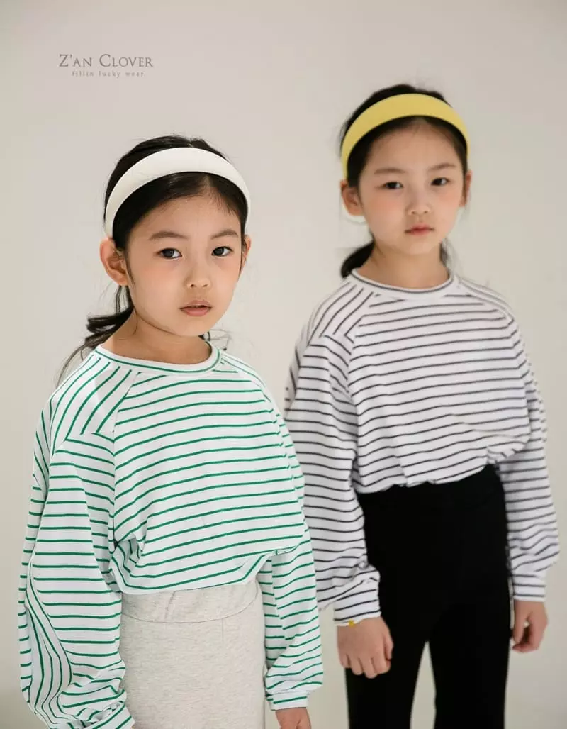 Zan Clover - Korean Children Fashion - #littlefashionista - Shoulder Stripes Tee