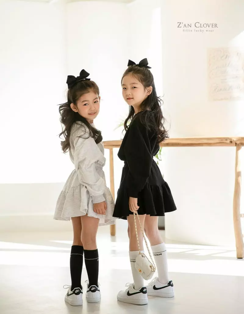 Zan Clover - Korean Children Fashion - #minifashionista - Volume Skirt Top Set - 5