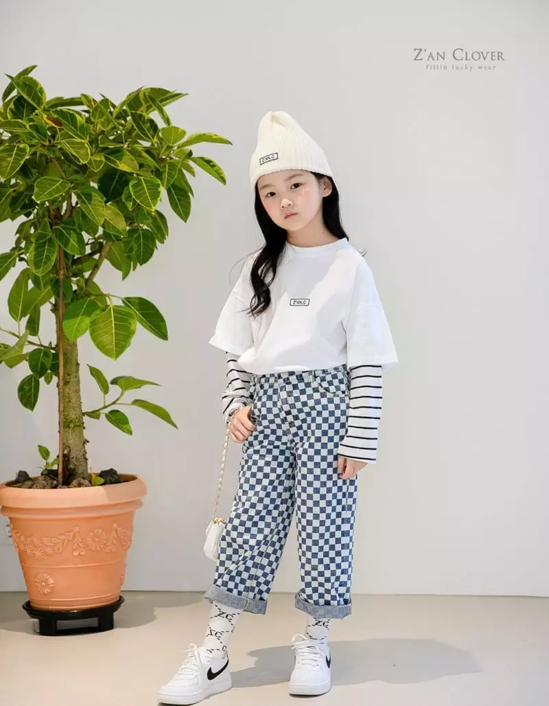 Zan Clover - Korean Children Fashion - #minifashionista - Checker Jeans - 2