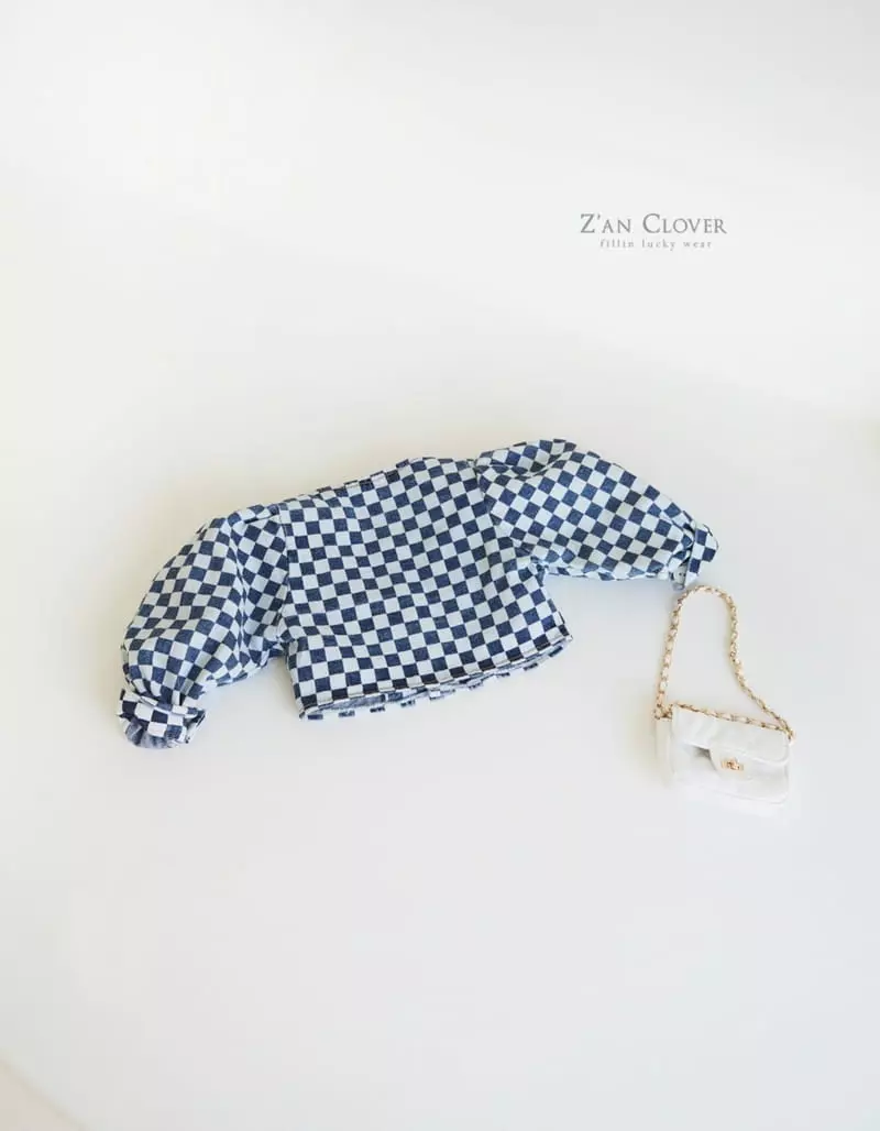 Zan Clover - Korean Children Fashion - #prettylittlegirls - Checker Denim Jacket - 12