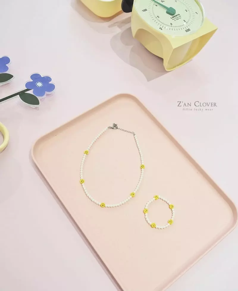 Zan Clover - Korean Children Fashion - #prettylittlegirls - Pearl Necklace Bracelet Set - 2