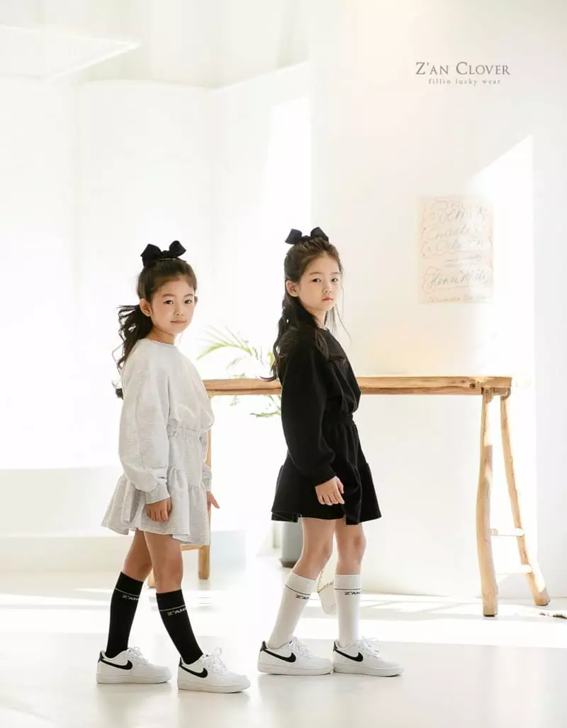 Zan Clover - Korean Children Fashion - #stylishchildhood - Volume Skirt Top Set - 9