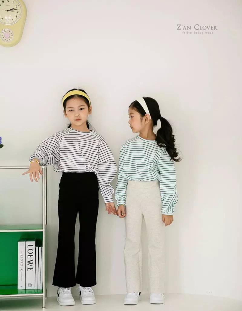 Zan Clover - Korean Children Fashion - #stylishchildhood - Shoulder Stripes Tee - 7
