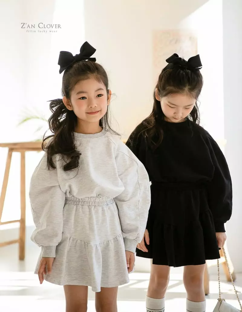 Zan Clover - Korean Children Fashion - #todddlerfashion - Volume Skirt Top Set - 7