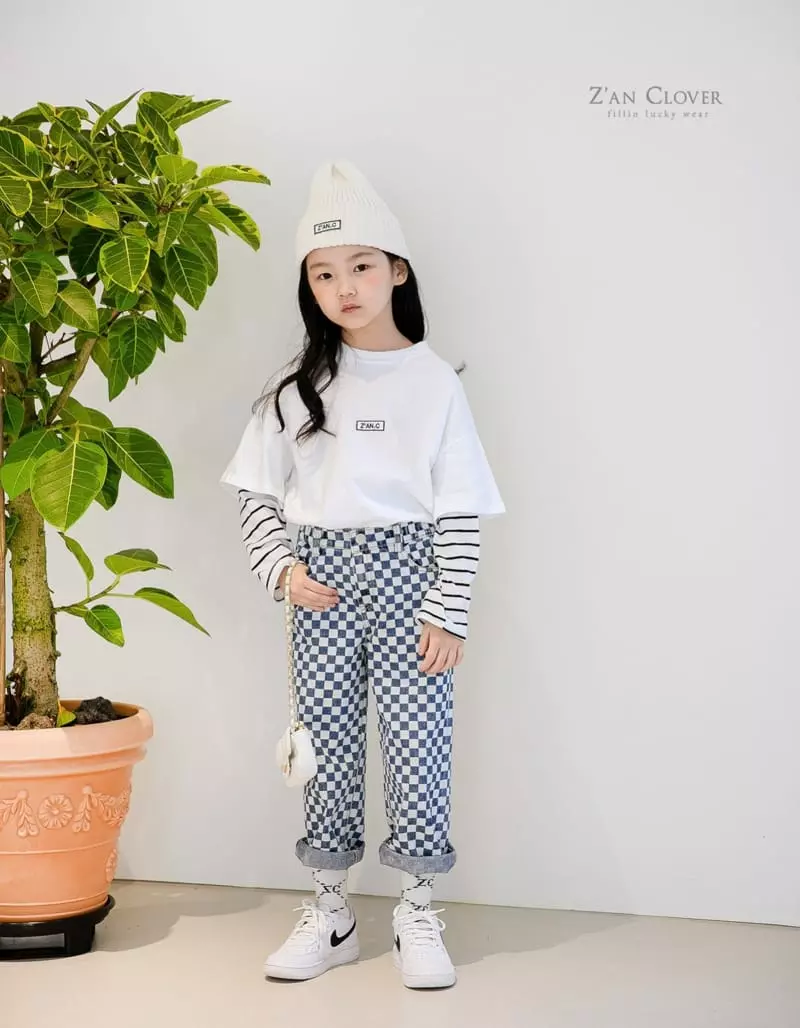 Zan Clover - Korean Children Fashion - #prettylittlegirls - Checker Jeans - 4