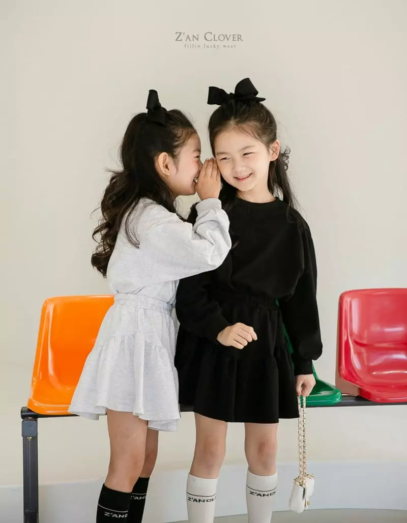 Zan Clover - Korean Children Fashion - #toddlerclothing - Volume Skirt Top Set - 8