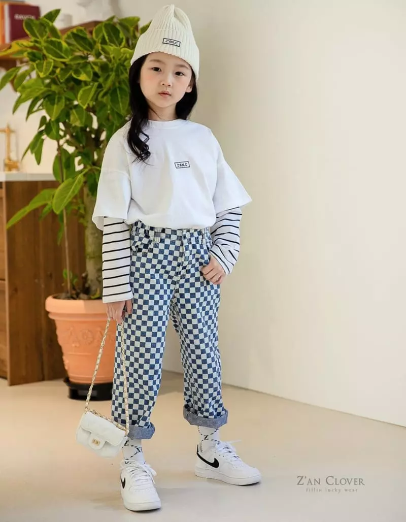 Zan Clover - Korean Children Fashion - #toddlerclothing - Checker Jeans - 5