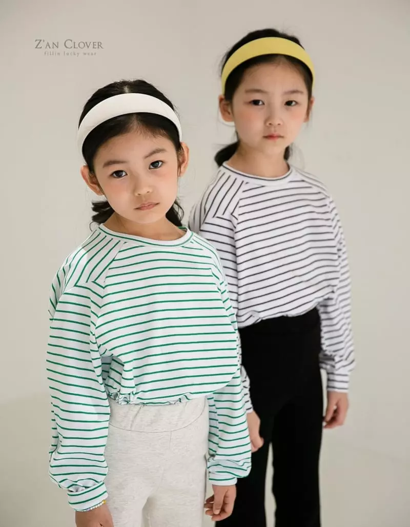 Zan Clover - Korean Children Fashion - #toddlerclothing - Shoulder Stripes Tee - 6