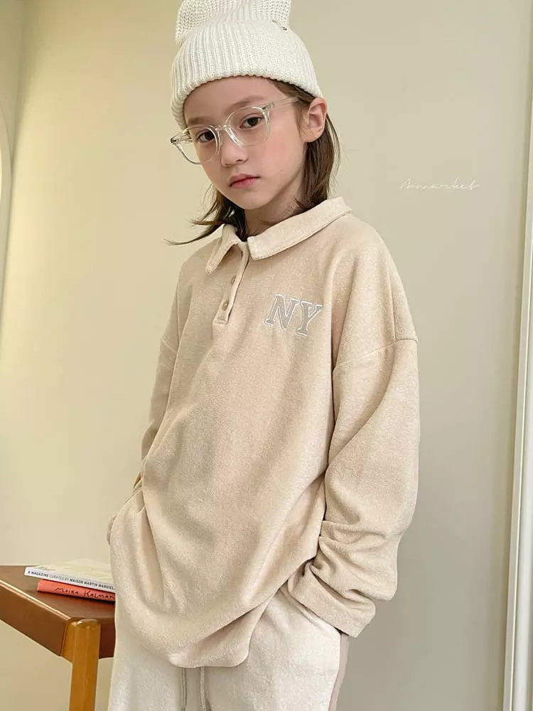 a-Market - Korean Children Fashion - #Kfashion4kids - Terry Collar Tee - 12
